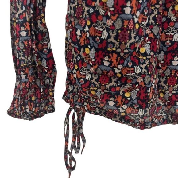 Lucky Brand Floral Cotton Peasant Blouse S - Picture 4 of 5